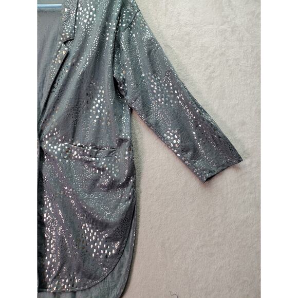 Vintage Ste Jan Marie Blazer Women's S Silver Metallic Snake Print Shoulder Pads - Picture 5 of 10